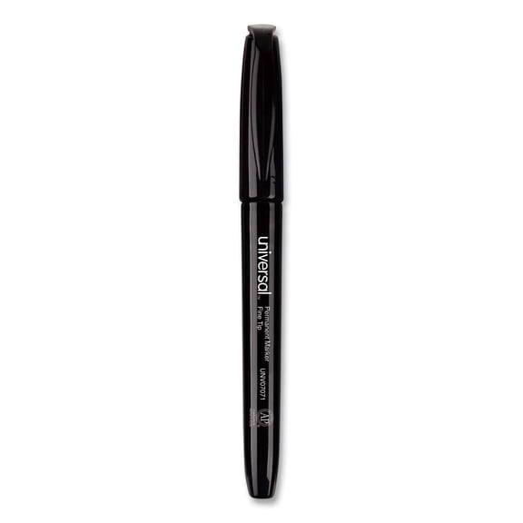 1PC Universal Pen-Style Permanent Marker Value Pack, Fine Bullet Tip, Black, 36/Pack