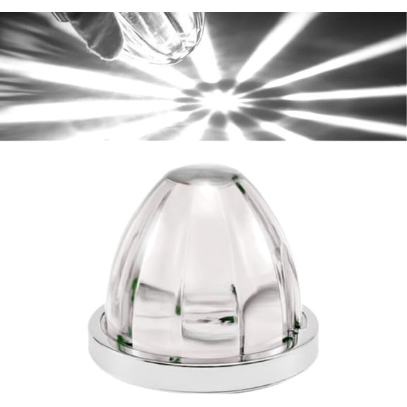 1PC Universal Watermelon Lights for Semi Truck, Watermelon Led Lights 12-24V Side Maker Light for Truck Trailer, LED Water Melon Light Indicator (White)