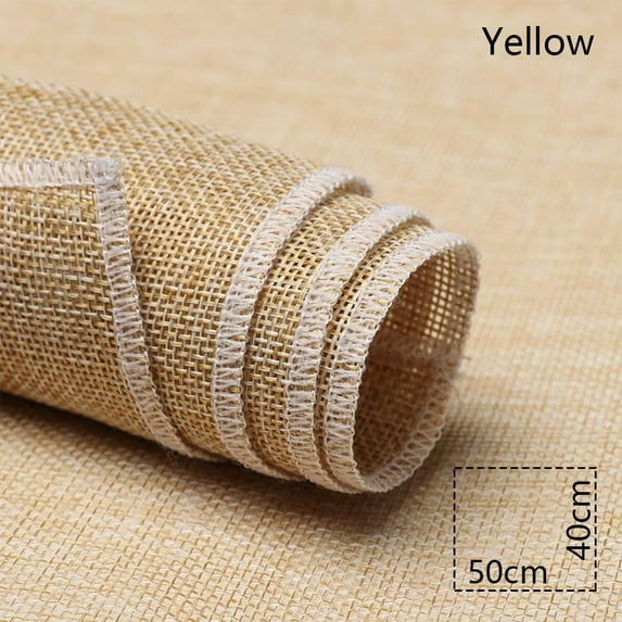 1PC Useful Props Solid Color Creative Blended Woven Fabric Linen Texture Photography Background Cloth YELLOW 40X50CM