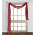 thumbnail image 1 of 1 PC SOLID RED Scarf Hotel High Quality Elegant Window-Sheer Scarf Valance swag topper (37" x 216"), 1 of 1