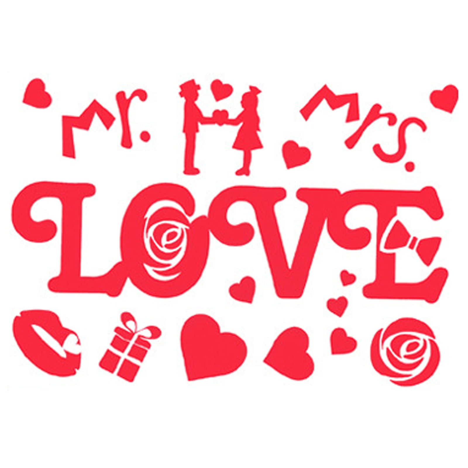 1PC Valentine Stickers; Static Stickers; Disposable Decorative Stickers