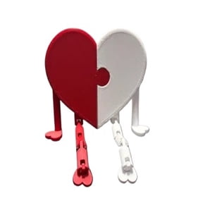 1PC Valentine's Day Movable Joint Leg Puzzle Heart 3D Printing Gift