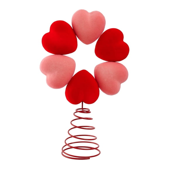 1PC Valentine's Day Tree Topper, Heart Tree Topper, 13.3 Inch Treetop Ornament Decorations for Valentines Day Wedding Birthday Home Gift Decor