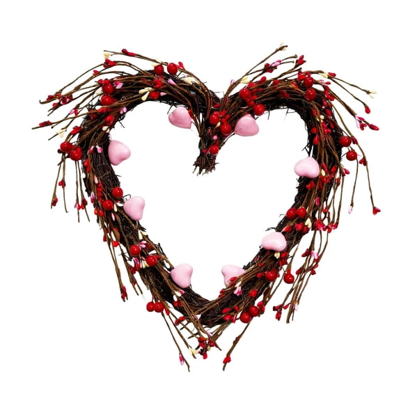 1PC Valentines Heart Wreath Household Doorplate Nameplate For Holiday Decoration (Color9)