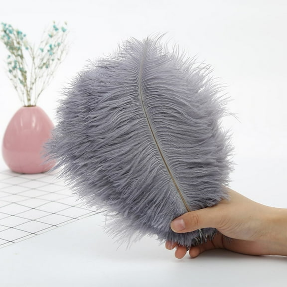 1PC Vibrant Color Feathers 7.9"/9.8" for Wall Decor, Stage Props Party DIY Craft Decoration, Orange Feathers (36 Pieces Pack),Grey