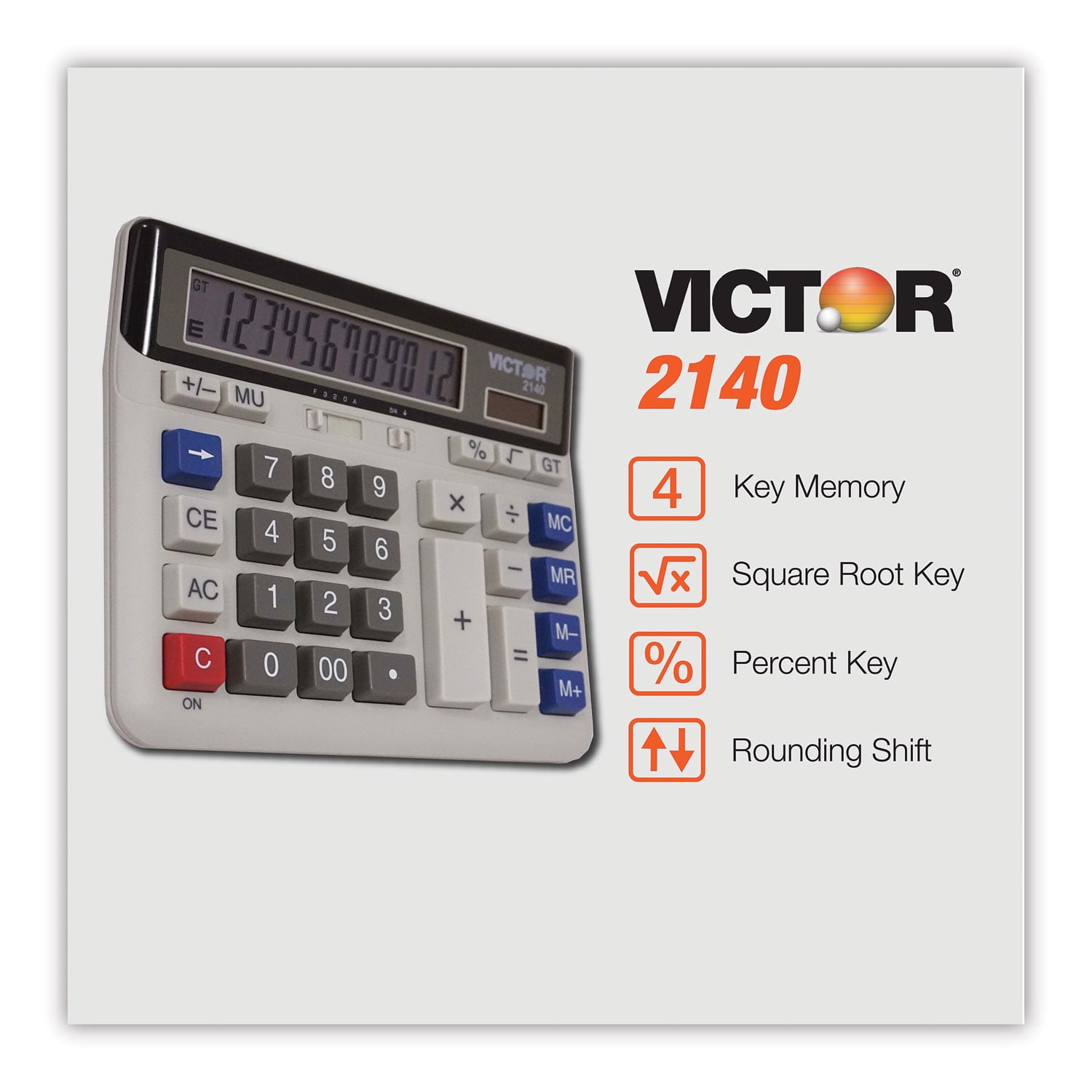 1PC Victor 2140 Desktop Business Calculator, 12-Digit LCD