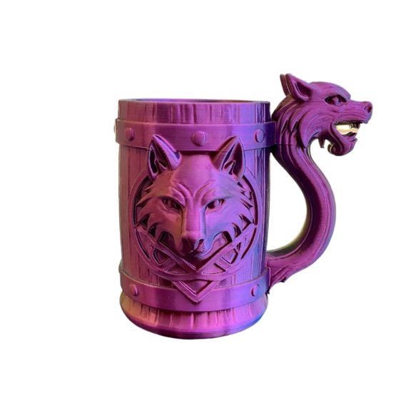 1PC Viking Wolf Mug and Wolf Handle Mug/Pen Holder 3D Printing