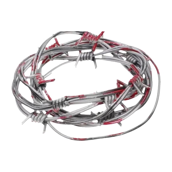 1PC Vintage Faux Barbed Wire, Fake Rusted Barbed Wire Outdoor Decor, Realistic Lightweight Barbwire Cord for Halloween Party Decoration, Haunted House Spooky Atmosphere Indoor Outdoor Use