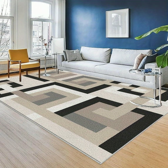 6'x9' camping carpet indoor outdoor carpet roll aztec area rug natural ...