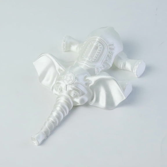 1PC WHITE 16CM 3D printed elephant animal, African elephant jointed movable figure