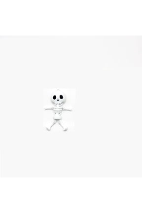 1PC WHITE 6.7CM 3D Printed Selling Product: Small Skull Keychain, Halloween Gift Decoration, Cute Style