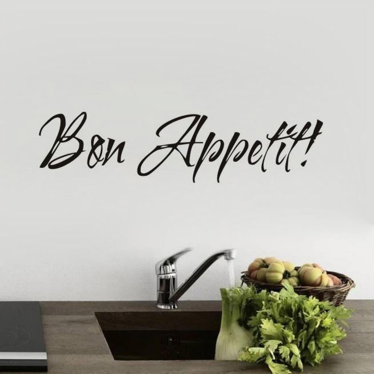 1PC Wall Stickers Quote Bon Appetit Dinning Room Decor Kitchen Decals