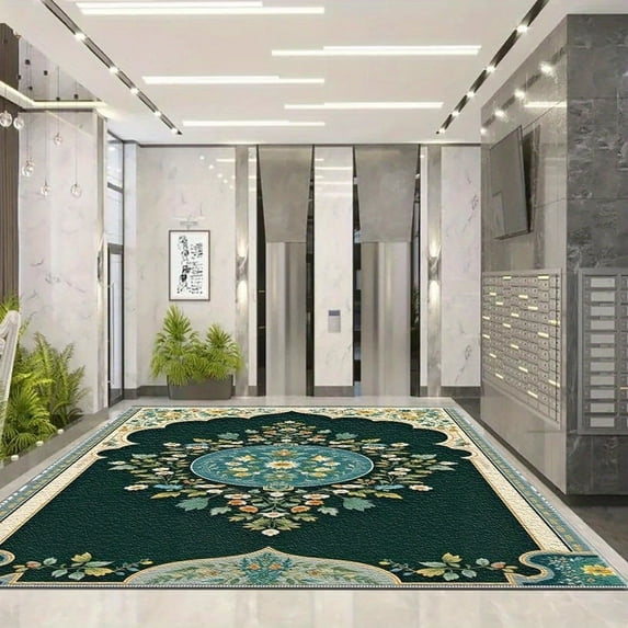 1PC Floral Patterned Area Rug Local Carpet, Lightweight Washable Easy-to-Manage Carpet Mat Festival Gift, Suitable for Living Room, Bedroom, Dining Room, Office, Balcony, Room Accessones