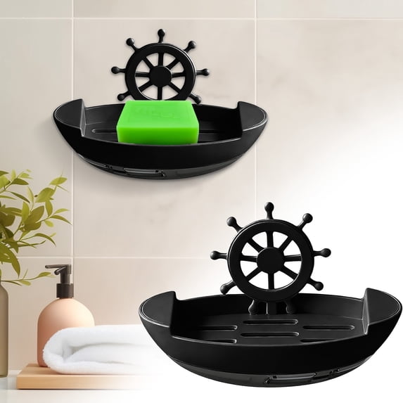 1PC Waterproof Wall-Mounted Small Boat Soap Dish, Bathroom Bar Soap ...