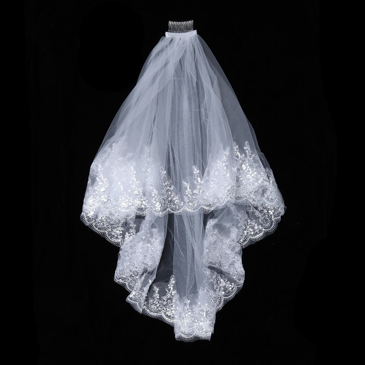 WHITE VEIL セット 1PC-Wedding-Bridal-Veil-