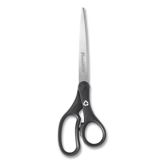 1PC Westcott KleenEarth Basic Plastic Handle Scissors, 9\" Long, 4.25\" Cut Length, Black Straight Handle