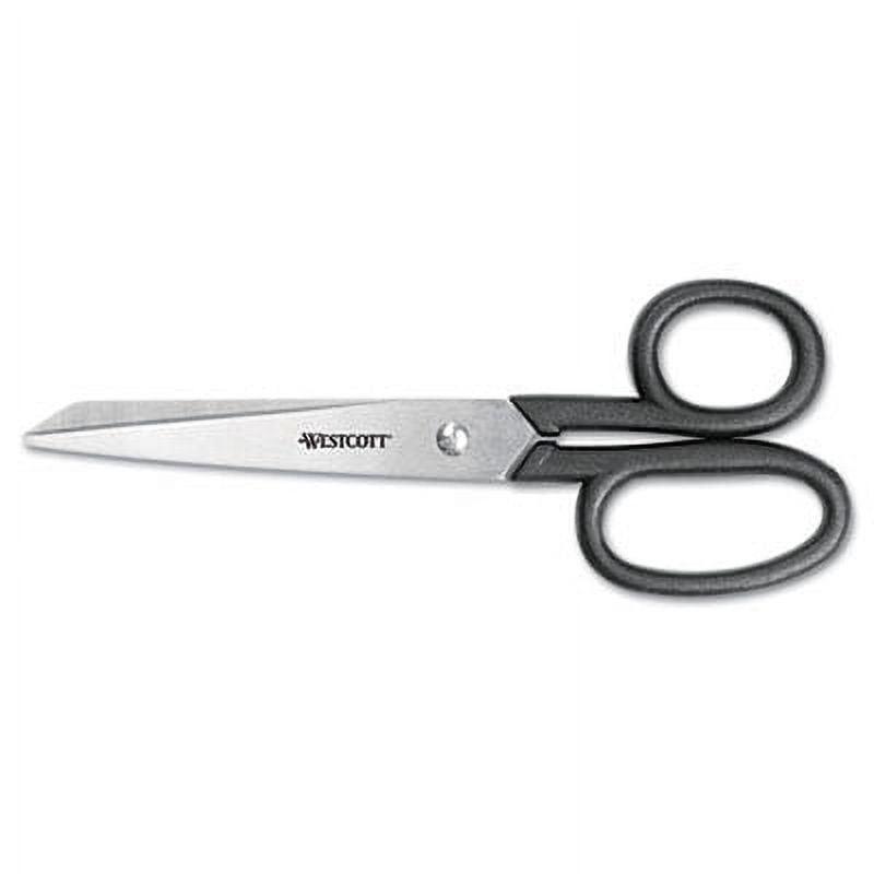 1PC Westcott Kleencut Stainless Steel Shears, 7\" Long, 3.31\" Cut Length, Black Straight Handle