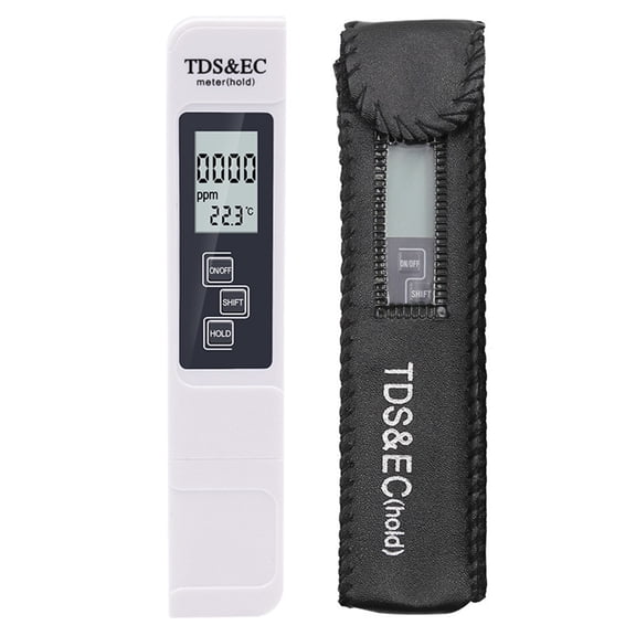 1PC White Digital Water Quality Tester TDS EC Meter Range 0 to 9990 Multifunctional Water Purity Temperature TEMP PPM Tester ,Accurate - WHITE_X