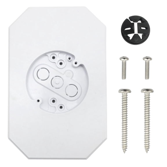 White Vinyl Siding Light Mounting Block with Built-in Electrical Box, 8141 Octagon Outdoor Light Mount Kit, Fits 1/2 Inch Lap Siding & 4 Inch Exterior Fixtures