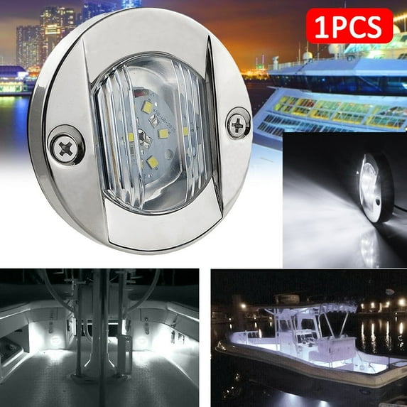1PC White Round Marine Boat LED Stern Light Cabin Deck Courtesy Light Waterproof