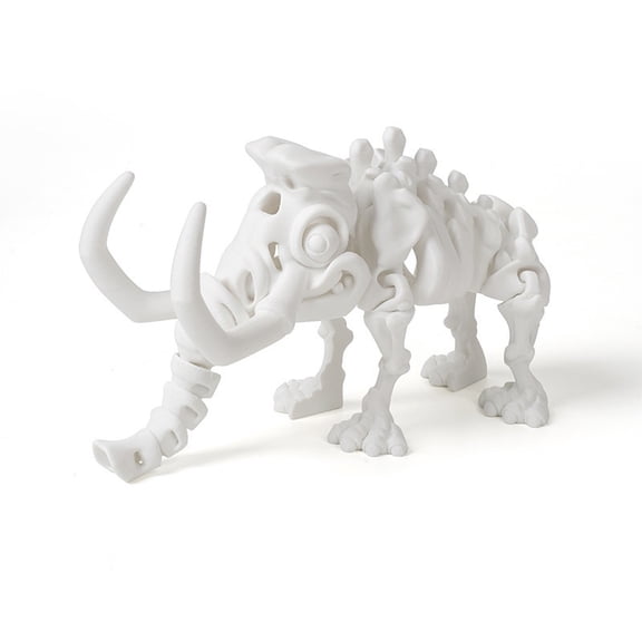 1PC White mammoth 22.5CM 3D printed mammoth dinosaur skeleton figurine