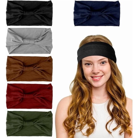 1PC Wide Headbands for Women Non Slip Turban Headband, Boho Elastic Headband Sweat Bands Yoga Hair Bands for Women's Hair