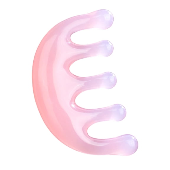 1PC Wide-Tooth Scalp Massage Comb, Portable Gua Sha Soothe Scalp Massager for Stress Relief and Hair Care, Smooth Resin Acupoint Tool for Head and Body Relaxation,Pink
