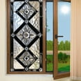 thumbnail image 1 of 1PC Window Privacy Film Decorative Frosted Glass Window Film, Lattice Pattern Sun Blocking Stained Glass Clings, Static Cling Removable Stickers for Home Door Coverings, 17.7" x 39.4", 1 of 5