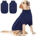 thumbnail image 1 of 1PC Winter Knitted Dog Sweater Coat - Thermal Turtleneck Pullover for Dogs & Pets, Soft Warm Pet Clothes for Indoor Outdoor Cold Weather Wear, Navy XL, 1 of 8