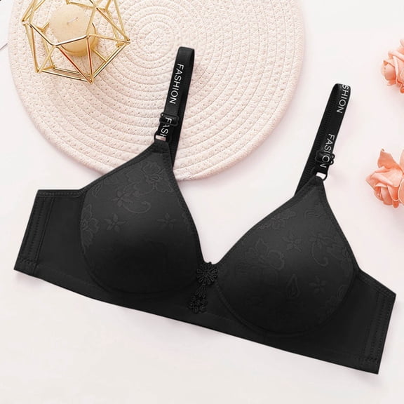 1PC Wireless Pushup Bra for Women No Wire Bras No Wire Bras Wireless Pushup Bra for Women Womans Bras Tshirt Bras for Women No Underwire Black 40/90