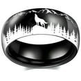 thumbnail image 1 of 1PC Wolf Ring -Unique Outdoor Pattern, Durable Stainless Steel, Fashionable MensSSSORY -Sleek Black Silvery Color Finish,Black Color,10, 1 of 15