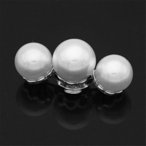 1PC Women High Heel Shoe Clip Bride Shoe Decorations Charm Buckle Pearl Decoration Clips Big Pearl SILVER