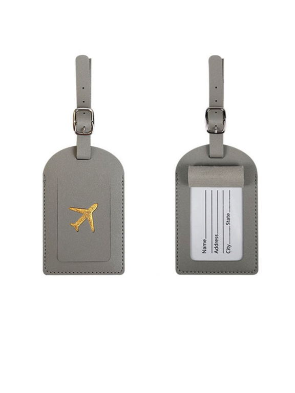 1PC Women Men PU Leather Luggage Tag Suitcase Identifier Label Baggage Boarding Bag Tag Name ID Address Holder Travel Accessorie
