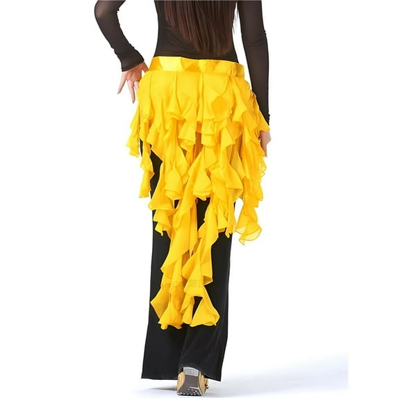 1PC Women's Belly Dance Hip Scarf Belt Skirt Latin Dance Belt Performance Tassel Wave Skirt