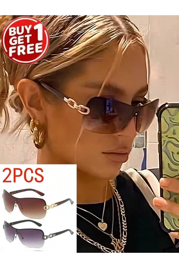 1PC Women's Wraparound Y2K Futuristic Fashion Glasses, Oversized Wrap Frame Shades & Beach Accessories, Perfect for Summer Vacation, Outdoor Travel, Music Festivals, Street Style & Back to School