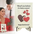 thumbnail image 1 of 1PC Wood 5th Anniversary Card, 5 Year Anniversary Card Gifts for Her Him, Handmade Wooden Happy 5th Wedding Anniversary Cards for Husband, Wife, Couple (3.86*5.91 Inches, A), 1 of 9