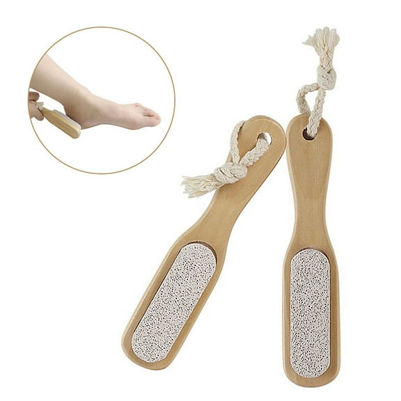 1PC Wood Pumice Stone Foot Massage Brush Feet Exfoliating Remover Scrubber Tool Foot Care