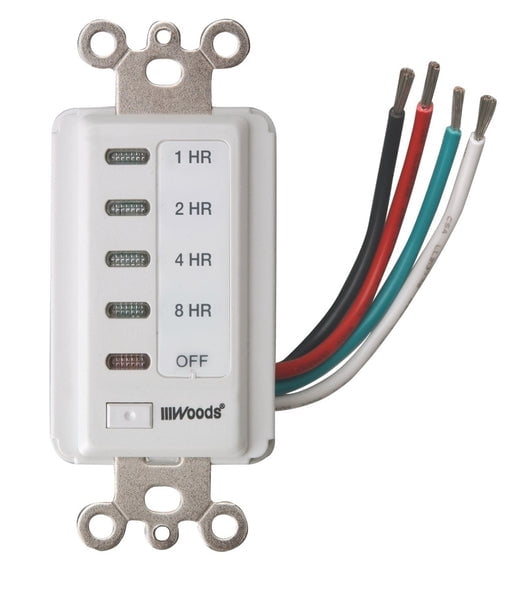 White Digital In-Wall Countdown Timer with LED Indicators