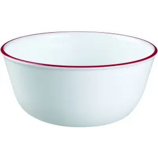 1PC World Kitchen 1060572 Soup/Cereal Bowl, Vitrelle Glass, Red/White