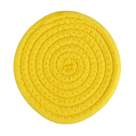 1PC Woven Cotton Coaster for Drinks, Absorbent Round Table Coaster for Home Decor, Heat Resistant Cup Mats for Kitchen and Home,4.3 Inches,H