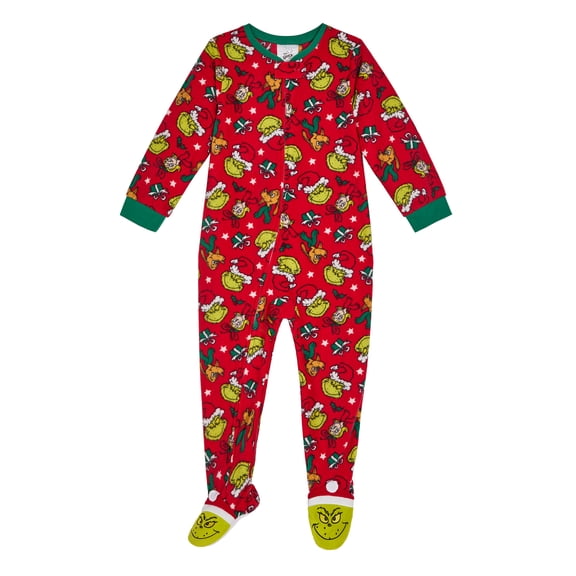 Grinch Toddler One-Piece Footed Blanket Sleeper, Sizes 12M-5T