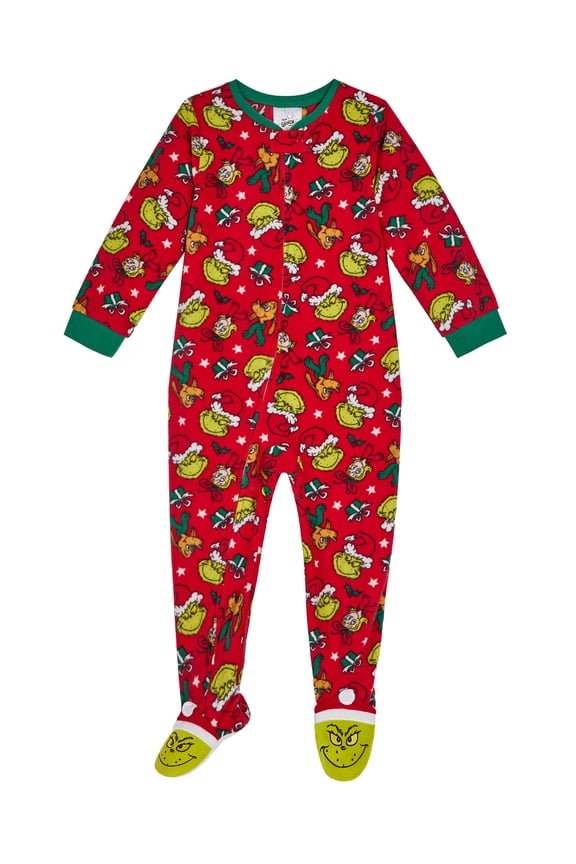 Grinch Toddler One-Piece Footed Blanket Sleeper, Sizes 12M-5T