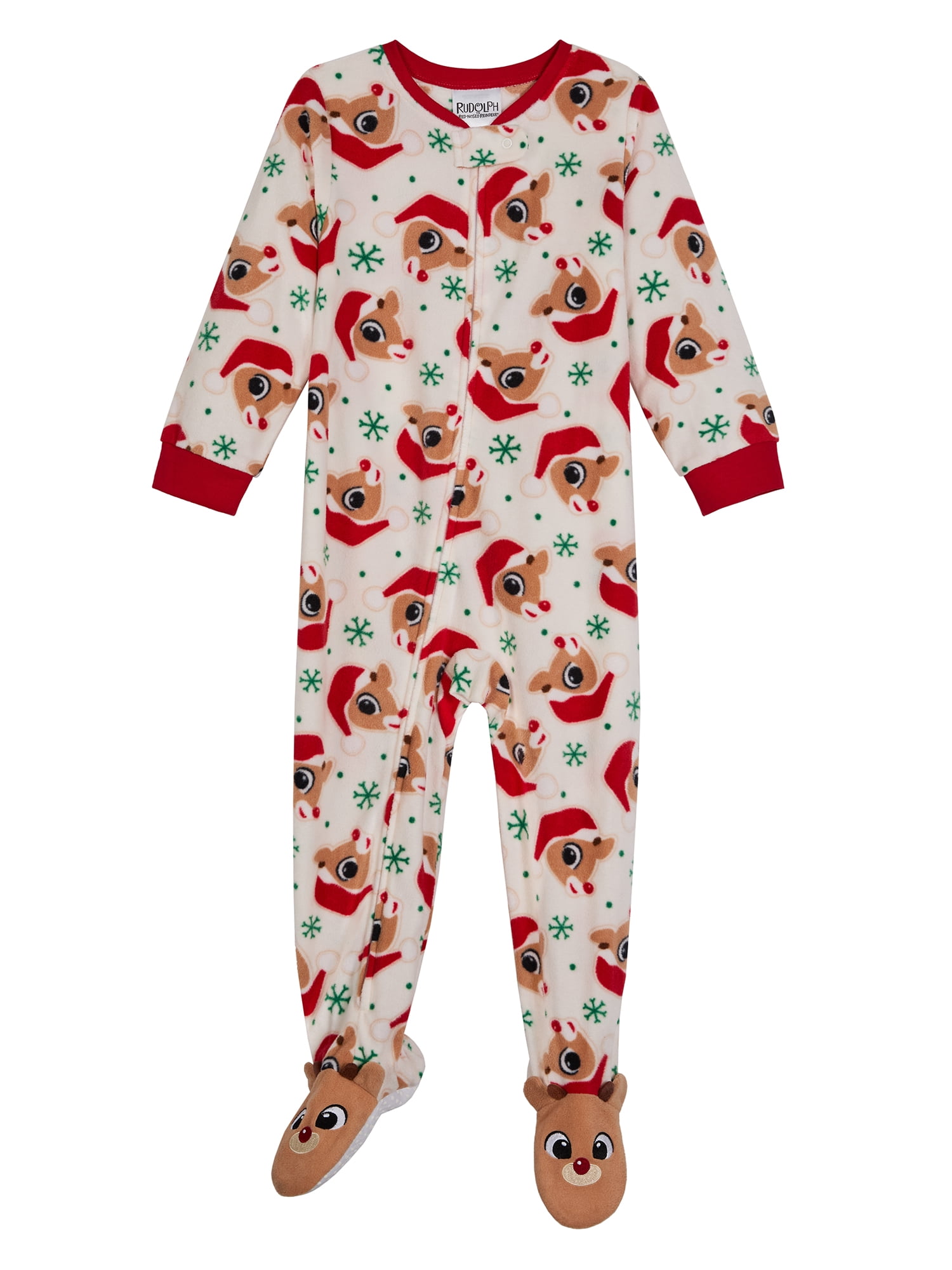Rudolph Toddler One-Piece Footed Blanket Sleeper, Sizes 12M-5T
