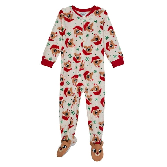 Rudolph Toddler One-Piece Footed Blanket Sleeper, Sizes 12M-5T