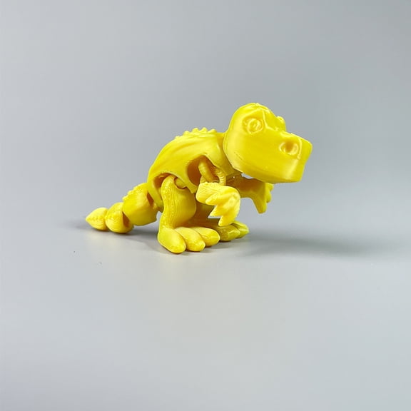 1PC YELLOW 6.5CM 3D Printed Tyrannosaurus Rex Dinosaur Figurine Model with Articulated Joints, Gift, Landscaping Decoration, Creative Figurine