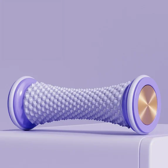 1PC Yoga Foot Massage Roller Muscle Relaxation Fascia Release Roller Trainer Plantar Fascia Wheel Fitness Leg Trainer (Purple)