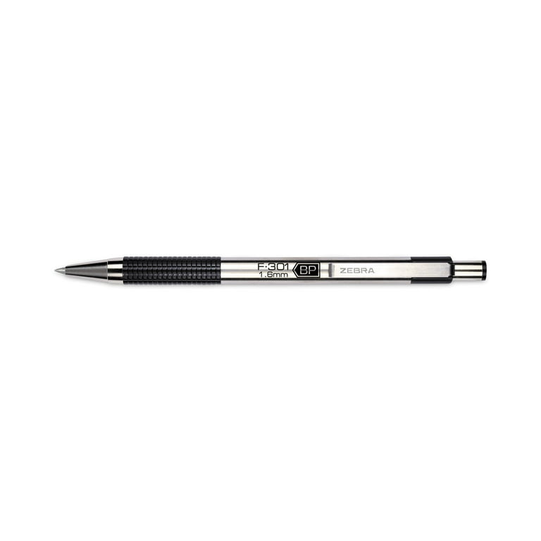 F-301 Ballpoint Pen, Retractable, Bold 1.6 mm, Black Ink, Stainless Steel/Black Barrel, 12/Pack F-301 Ballpoint Pen, Retractable, Bold 1.6 mm, Black Ink, Stainless Steel/Black Barrel, 12/Pack