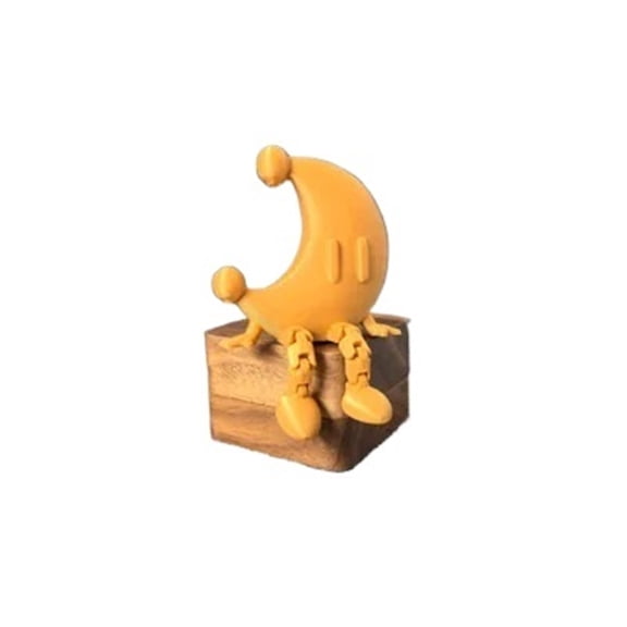 1PC cute moon figurine cartoon moon with movable joints desktop assistant 3D printing