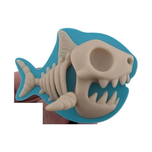 1PC cute shark skeleton key chain 3D printing
