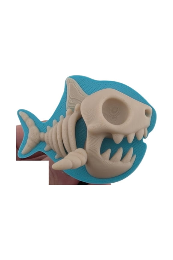 1PC cute shark skeleton key chain 3D printing
